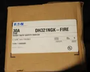 TAKEOUT EATON DH321NGK-FIRE HEAVY DUTY SAFETY SWITCH 30A-240V-FUSED-FIRE RED NEW