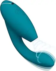 Womanizer Duo 2 Clitoral Sucking Rabbit Vibrator - Clit G-spot Vibrating Sex Toy - 14 Intensity Levels & 10 Vibration Modes - Waterproof G spot Vibrating Toy - Rechargeable Dual Stimulator - Petrol