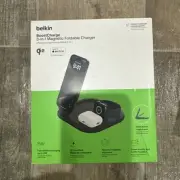 New Belkin BoostCharge 3-in-1 Magnetic Foldable Charger WIZ029ttBK