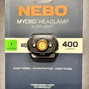 NEBO MYCRO Headlamp & Cap Light, USB Rechargeable, 400 Lumens, NEB-HLP-0011