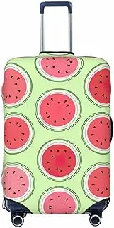 [CADREWY] Watermelon Green Print Travel Suitcase Cover Luggage Protector with Elastic Anti Scratch for Carry On, Black, Medium