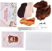 Needle Felting Kit for Felt Dolls, Enhance Relationships with Parents, Simple and Fun Craftsmanship, Made with Soft and Wool Polyester, Includes Storage Box,Key Pendants, (207# Coffee Sheep Baa)