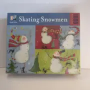 "SKATING SNOWMEN" Susan Winget 1000 Pc Jigsaw Puzzle Winter Go! Games - Sealed