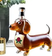 Whiskey Decanter - Funny Dog Wine Bottle | Funny Dachshund Whiskey Bottledog | Playful Liquor Dispenser Flask Safe Glassware for Home Ofice Men Dad Boyfriend Lovers Enthusiasts Decor