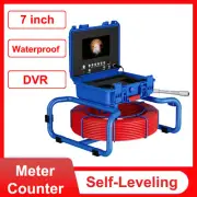 7'' Monitor Pipe Inspection Camera+Self-Leveling 512HZ+DVR Drain Sewer Camera