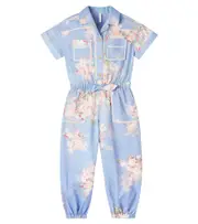 [Zimmermann Kids] Zimmermann Kids Cascadian floral cotton jumpsuit Y 8 blue