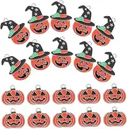 20pcs Halloween Pumpkin Hat Charms Set Pet Collar Pendant Charms for Dogs Cats Supplies for Halloween Decorations