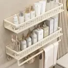 Aluminum Bathroom Storage Shelf Wall Mounted Towel Rack Bathroom Accessories