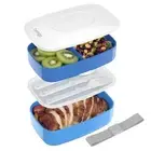 Classic - Adult Bento Box, Stackable 3-Compartment Lunch Box with Removable U...