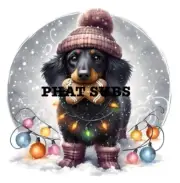 Sublimation Print Black Dachshund Gingerbread Cookie Ready To Press Transfer
