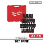 SHOCKWAVE 1/2 in. Drive SAE and Metric 6 Point Impact Socket Set (29-Piece)