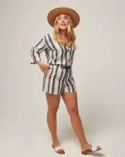 NWT - Travis Mathew - Lucky Loo Twill Tie Waist Romper - Large