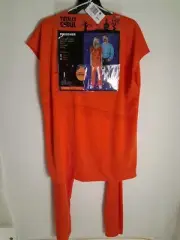 Adult Women’s Orange Convicted Criminal Prisoner Uniform Costume Large