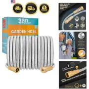 Heavy Duty Stainless Steel Garden Hose 100ft No Kink Puncture Proof Water Hose