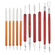 11 Pcs Silicone Clay Sculpting Tool Kit, Polymer Clay Tools Set, RoseWood Color