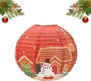 Dohia Christmas Paper Lanterns Hanging Round Paper Lanterns Foldable Elf Christmas Ceiling Hanging Decorations for Christmas Wedding Birthday Party Decor D1-SDJDL (Snowmen)
