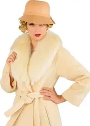 Flapper Hat Beige Tan 1920s Decades Adult Womens Halloween costume accessory