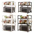 Microwave Oven Rack Adjustable Heavy Duty Utility Storage Shelf With Hooks