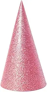 POPETPOP Glitter Cone Party Hats: 12Pcs Birthday Hats - Decorative Bulk Cone Crafts for Kids and Adults Birthday Party Halloween Supplies (Pink)
