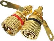 MERRYHAPY Terminal Connectors Speaker Banana Plugs Gold Plated Replacement for Home Theater Amplifier Speaker Box Accessories Color