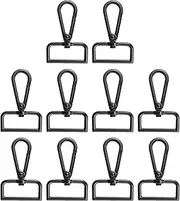 uxcell 10pcs Metal D Ring Lobster Claw Clasps 1.26" (32mm) Zinc Alloy 360 Degree Swivel Trigger Push Gate Snap Hooks for Keychains Jewelry Strap DIY Crafts, Black