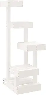 Cat Tree for Indoor Cats, White 45.5x49x103 cm Solid Wood Pine, Multi-Level Cat Tower with Scratching Posts, Stable & Durable Cat Furniture for Small Spaces
