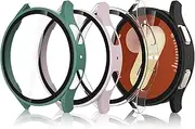 (4 Pack) Case Compatible with Samsung Galaxy Watch 7 40mm, Built-in Thin HD Tempered Glass Screen Protector Overall Cover Replacement for Samsung Galaxy Watch 7 40mm