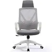 Classic Office Chair Comfortable Home Swivel Chair Conference Mesh High Back Chair with Pillow, Armrests and Wheels, Ergonomic Chair Desk Task Chair(Gray)