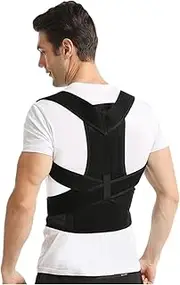 Waist Support Breathable Posture Corrector Full Back Brace Humpback Girdle Spine Lumbar Support Belt Lumbar Support(Black,XXL)