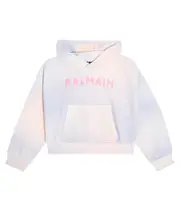 [Balmain Kids] Balmain Kids Logo cotton jersey hoodie Y 12 white