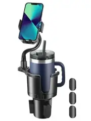 Cup Holder Phone Mount, 2025 Upgraded 2 in 1 Car Cup Holder Expander with