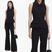 Self portrait black sleevless tailored jumpsuit Sz 8 $600