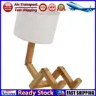 LF# Cute Desk Lamp with Wood Base Creative Table Lamp for Bedroom Dorm (hemp war