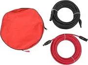 XTevu RV Solar Extension Cable, 50ft 10AWG Wire, Camping Vehicle Power Cord, Off Road Truck Charging Cable, Male Female Connector Adapter Kit