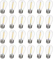 Shatterproof,Waterproof S14 String Light Bulbs,Led Patio Lights Outdoor Waterpro