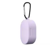 Wireless Bluetooth-compatible Earphone Anti-fall Protective Silicone Case Storage Cover with Carabiner for Redmi AirDots 3-Purple