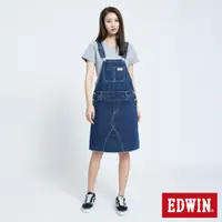 在飛比找蝦皮商城優惠-EDWIN 連身吊袋牛仔短裙(石洗藍)-女款