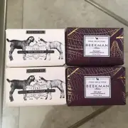4 Beekman 1802 Goat Milk Soap PURE GOAT & FIG LEAF 3.5 oz. each bar - BRAND NEW