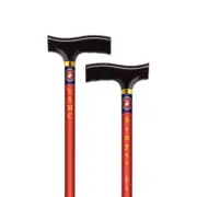 Straight Adjustable Lightweight Aluminum Cane With Fritz Handle US Marine, Red