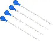 uxcell Graduated Dropper Pipettes Kit, 4pcs 0.1ml Borosilicate Glass Pipette with Rubber Cap for Transfer Liquid for Lab, Chemistry, Clear