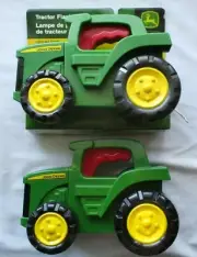 2 John Deere Roll N Go Green Tractors Vehicle Flashlights Sounds Lights Toy Tomy