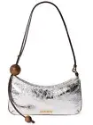 JACQUEMUS Le Bisou Perle Silver Leather Shoulder Bag New