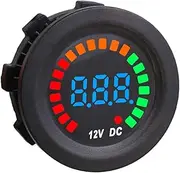 Car Digital Voltmeter Round Waterproof Auto Boat Car Motorcycle LED Panel Mini Voltage Meter Tester Monitor Display Voltmeter Voltmeter