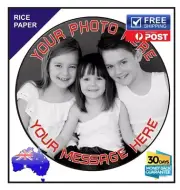 Custom Photo Rice Paper Edible Image Personalised Birthday Cake Topper- 19cm