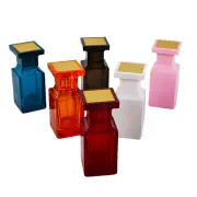 50ml Glass Refillable Spiral Thick Bottom Square Glass Atomizer Perfume Bot===