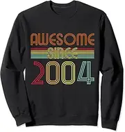 [X.Style] Awesome Since 2004 Vintage Retro Perfect 18th Birthday Sweatshirt ds795 Sweater (S) Black