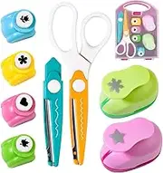 Creative Kids DIY Puncher Craft Set, Kids DIY Craft Hole Punch Shapes Set, Leaf, Butterfly, Star, Heart, Flower Punch Cutters (Pink)