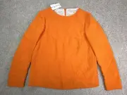 Dries Van Noten Women’s 34 Orange Long Sleeve Blouse Top Shirt Lined Back Zip