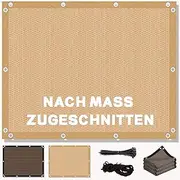 Safety Net Protection Rope Net Square 3x3M Sun Shade Sail for Balcony Waterproof Canopy with 95% UV Protection Durable & Tear Resistant Awning for Outdoor Patio/Carport Beige