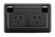 Tradco Clip-On Double Power Point Matte Black 115mm TD5349
